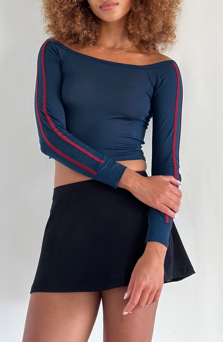 Motel Gavya Adrenaline Crop Top, Main, color, Navy