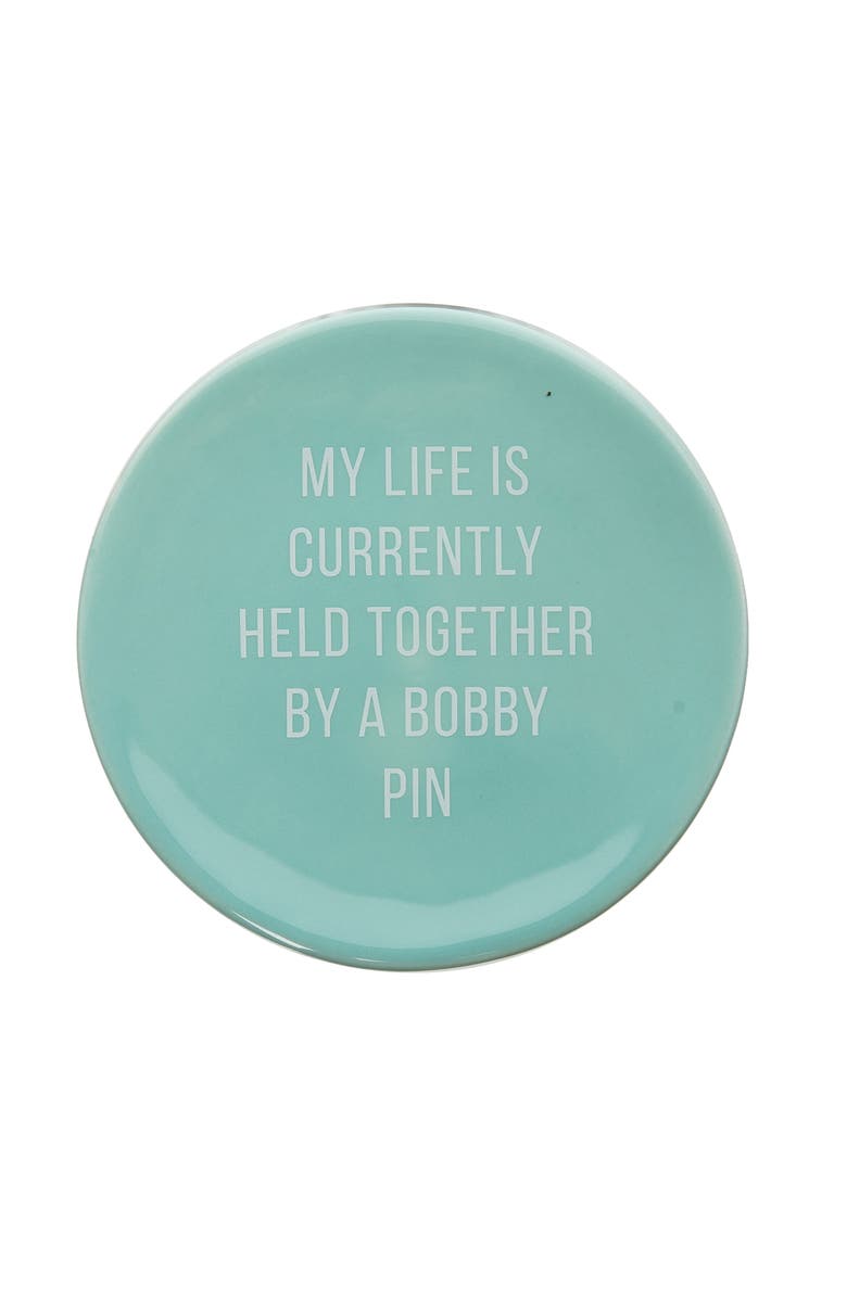 Totalee Gift My Life Is Currently Being Held Together By A Bobby Pin Trinket Tray Ceramic Blue, Main, color, Blue