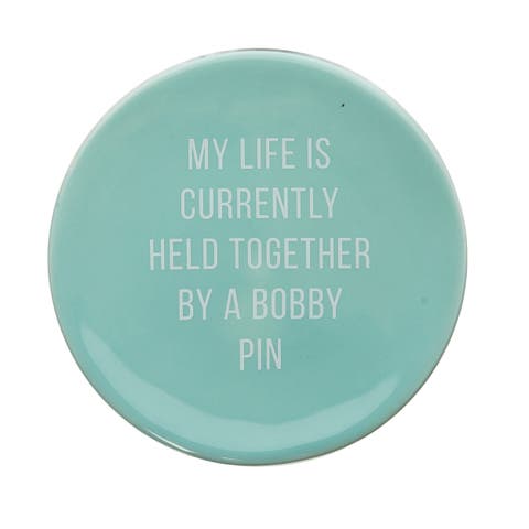 My Life Is Currently Being Held Together By A Bobby Pin Trinket Tray Ceramic Blue