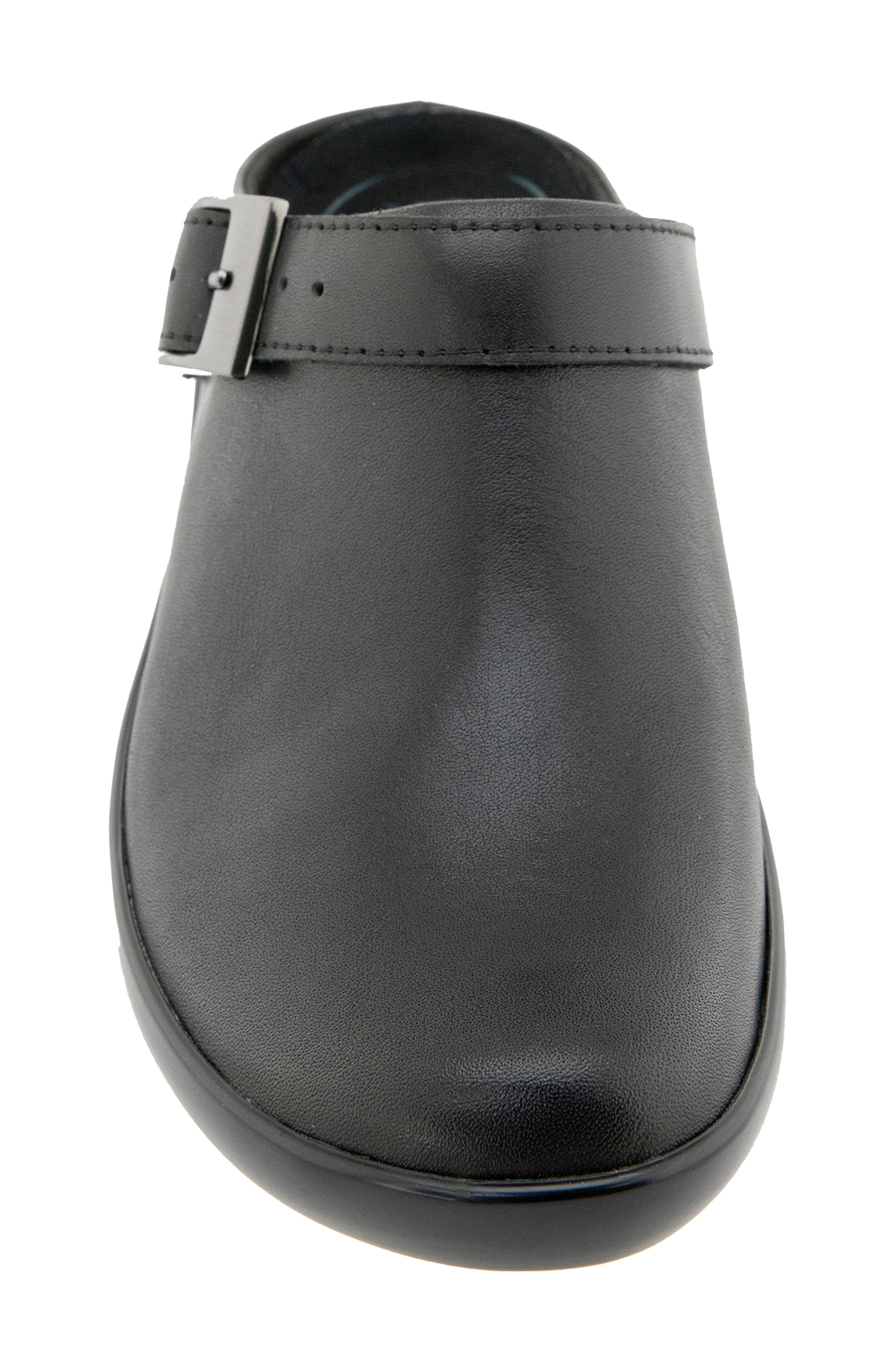 Clarice Leather Clog, Alternate, color, BLACK LEATHER