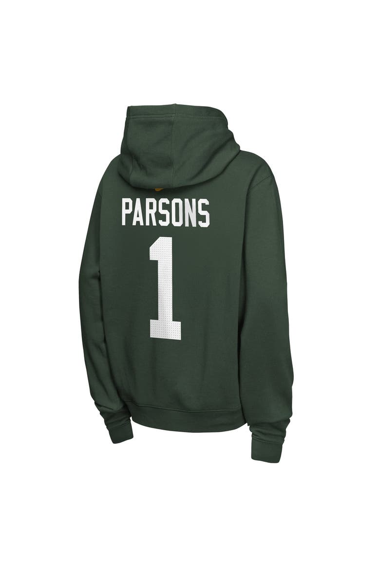 Youth Nike Micah Parsons Green Green Bay Packers Name & Number Club Fleece Hoodie, Alternate, color, Green