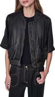 DKNY Contrast Stitch Bomber Jacket