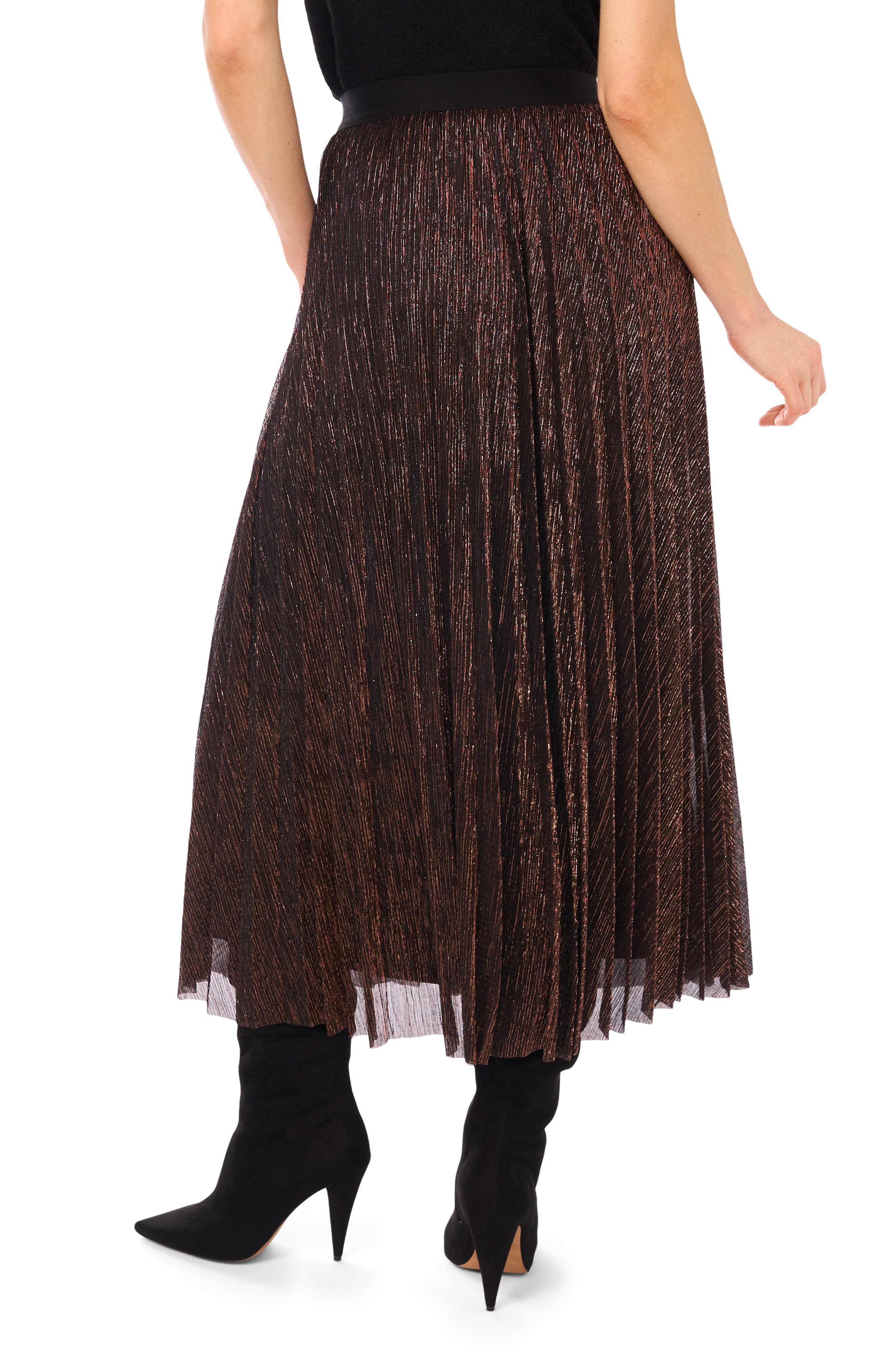 Metallic Pleated Skirt - image 4