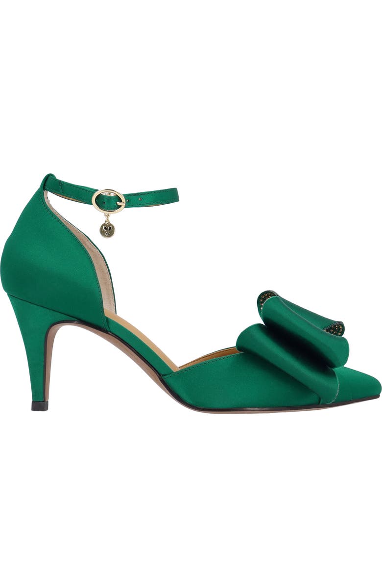 J. Reneé Pammie Ankle Strap Bow Pump, Alternate, color, Emerald