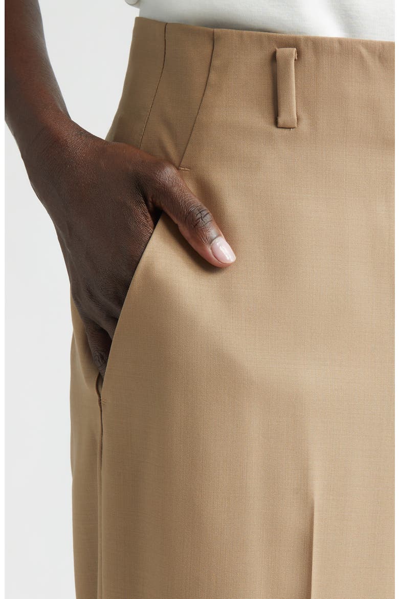 Thames Tropical Wool Blend Wide Leg Pants, Alternate, color, BROWNSTONE