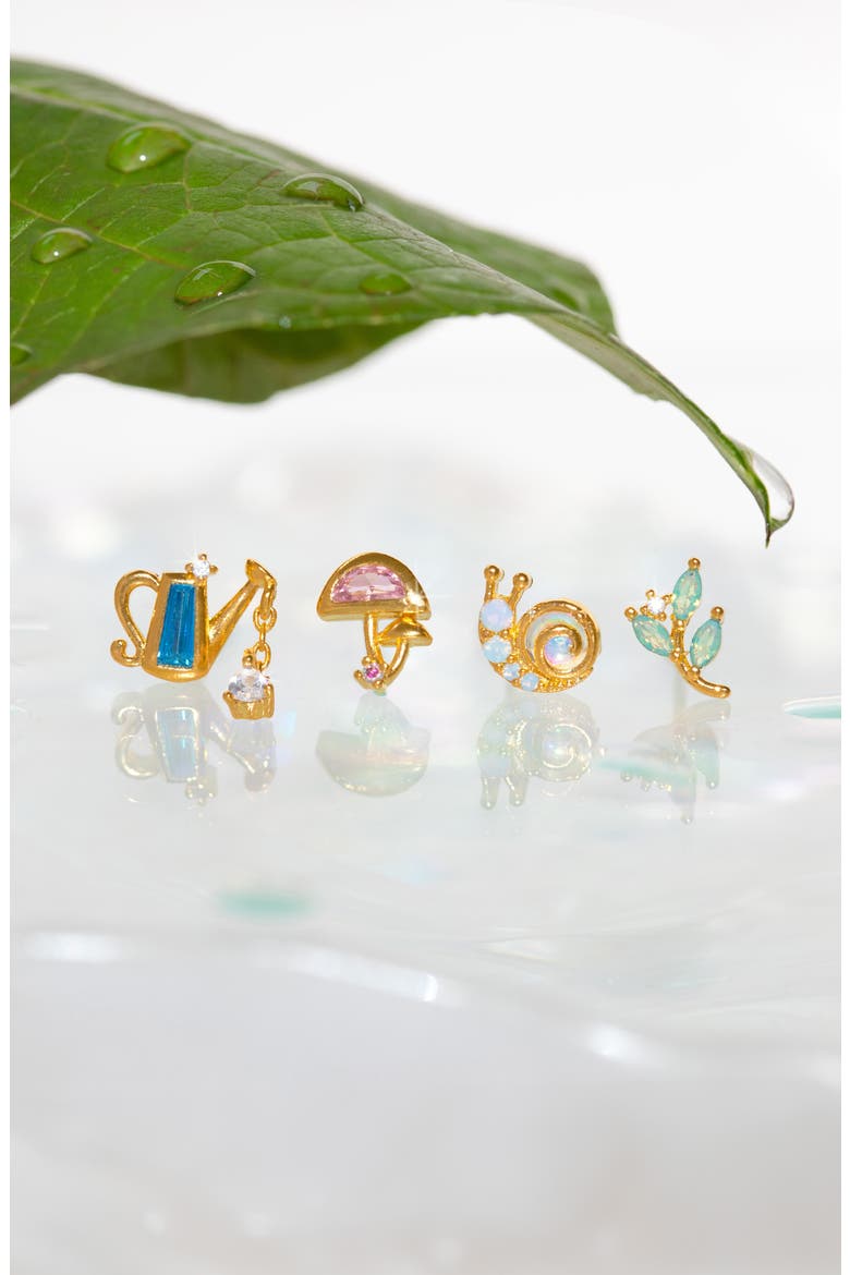 Garden Girl Set of 4 Assorted Single Stud Earrings, Alternate, color, GOLD