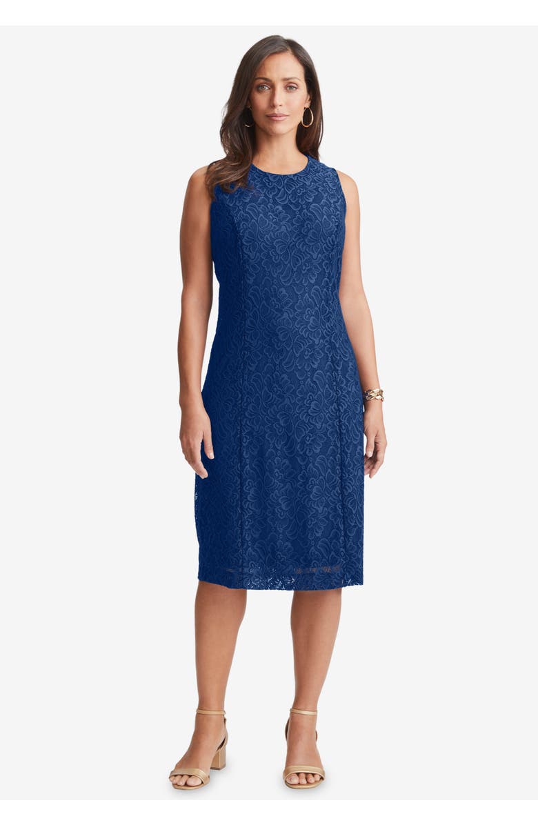 Jessica London 2-Piece Lace Jacket Dress, Alternate, color, White