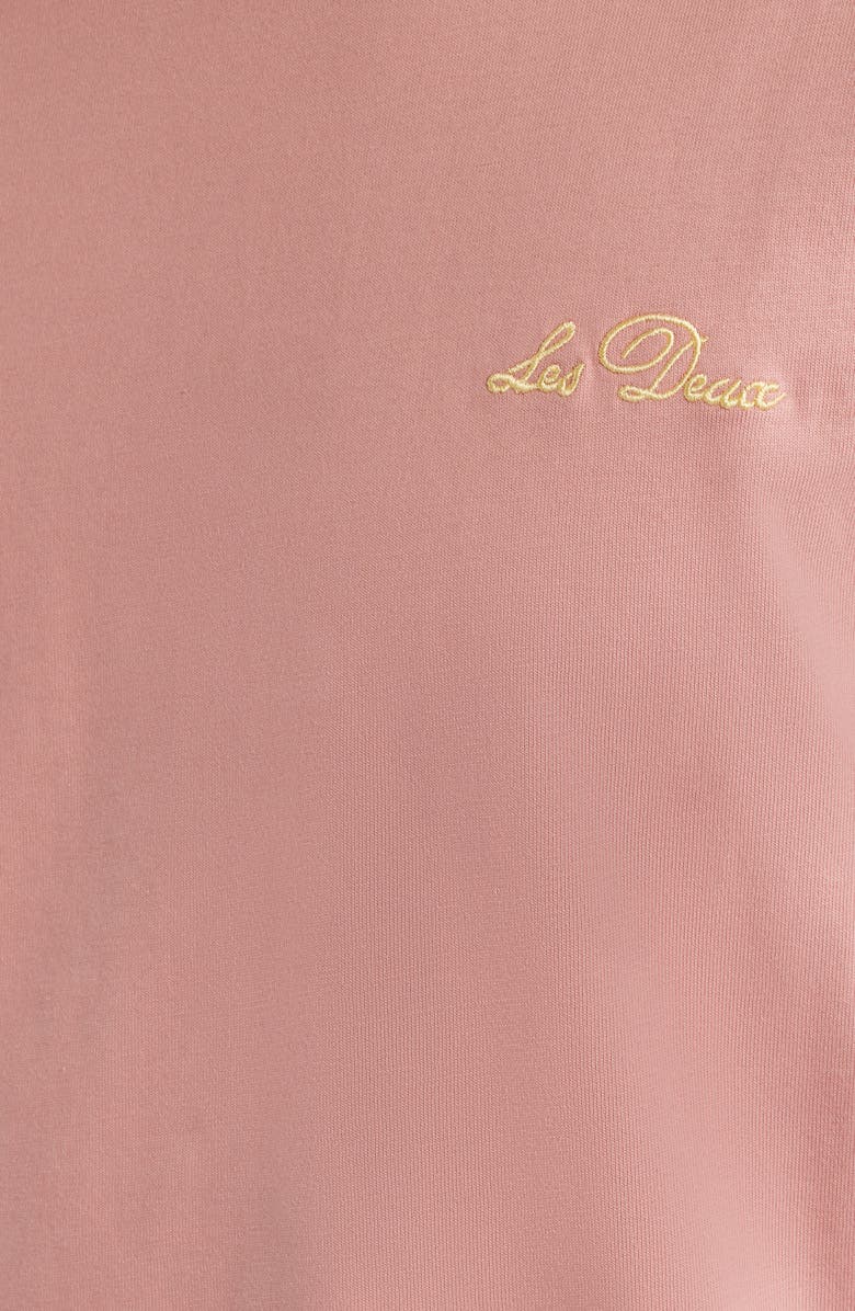 Les Deux Wild Flower Embroidered Organic Cotton T-Shirt, Alternate, color, Ash Rose Pink