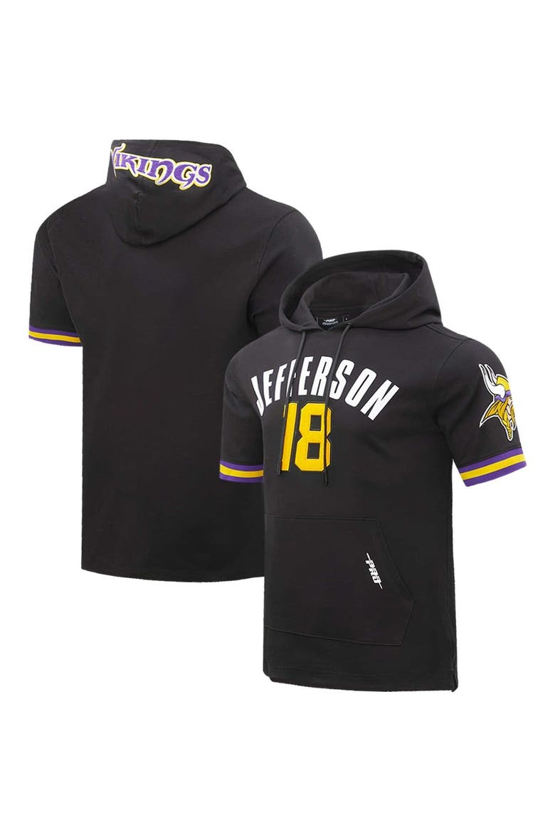 Men's Pro Standard Justin Jefferson Black Minnesota Vikings Player Name & Number Hoodie T-Shirt, Alternate, color, Black