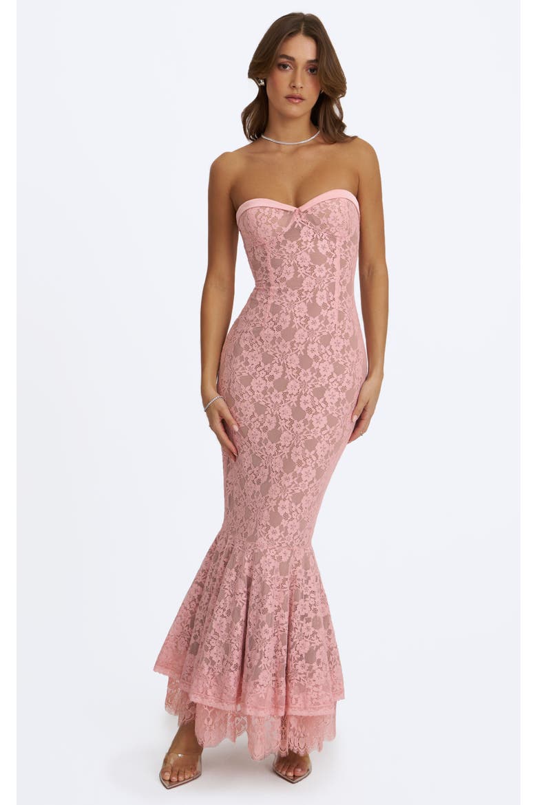 Rosalyn Lace Sweetheart Maxi Mermaid Dress, Main, color, Pink