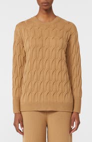 MM by Max Mara Quid Cable Stitch Virgin Wool Sweater
