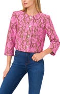 CeCe Lace Rhinestone Button Jacket