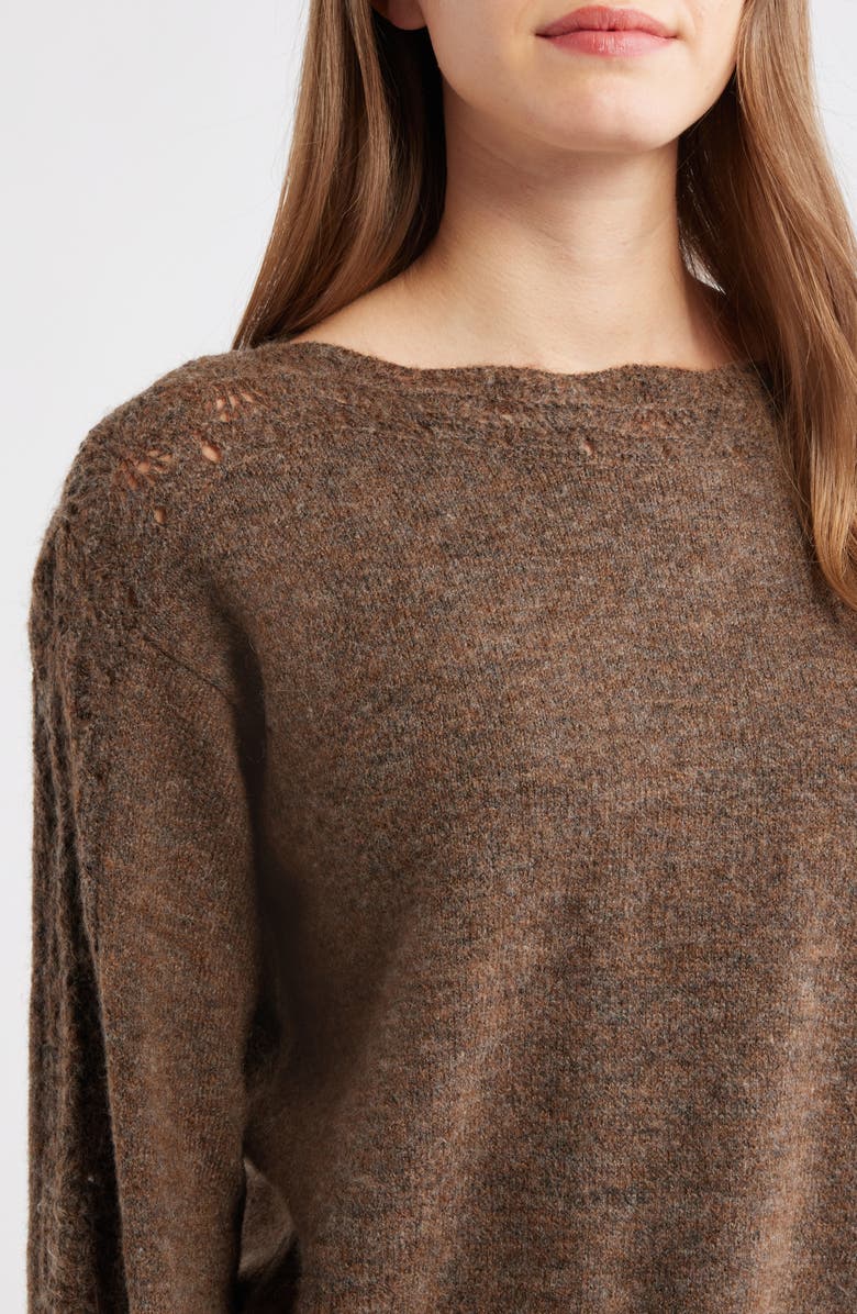 Wit & Wisdom Boat Neck Sweater, Alternate, color, Heather Mocha