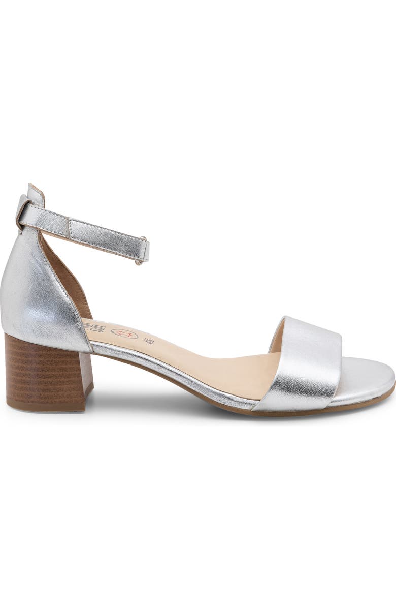 ara Pauline Block Heel Sandal, Alternate, color, Silver Metallic Calf