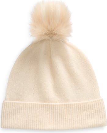 NORDSTROM RACK Faux Fur Cashmere Pompom Beanie | Nordstromrack display picture 3