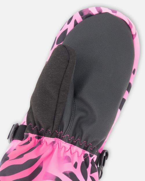 Deux Par Deux Girls Winter Mittens Teknik Animal In Multi