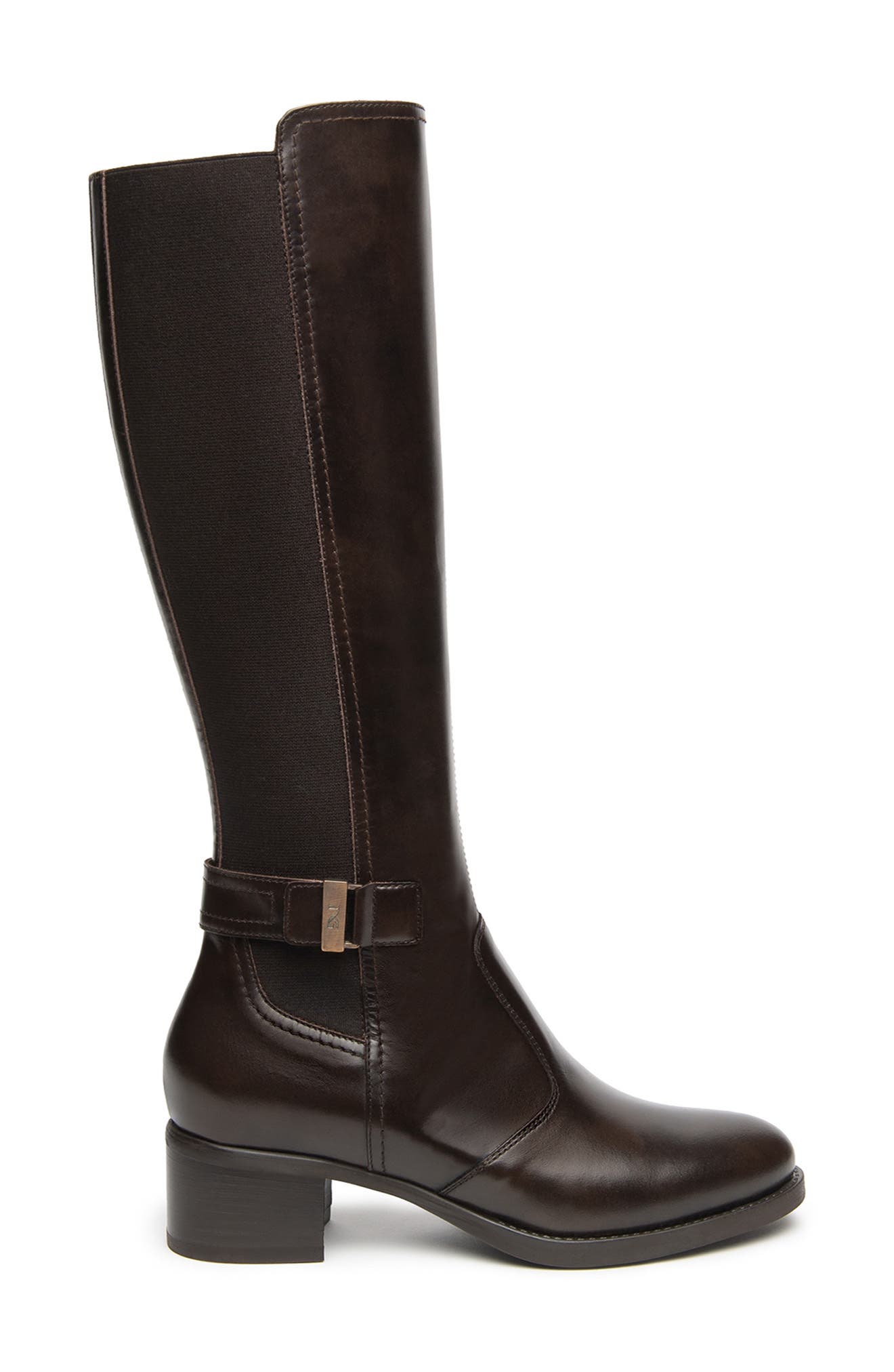 Block Heel Leather Boot, Alternate, color, CHOCOLATE