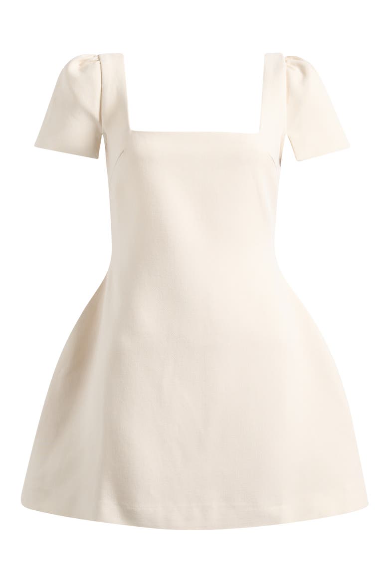 Square Neck Fit & Flare Minidress, Alternate, color, CREAM