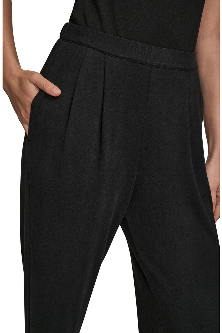 High Waist Wide Leg Pull-On Pants, Alternate, color, BLACK