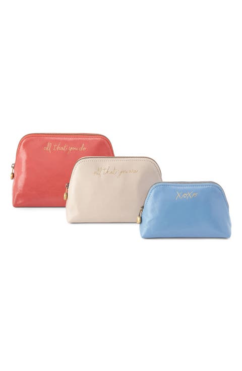 Set of 3 Leather Pouches