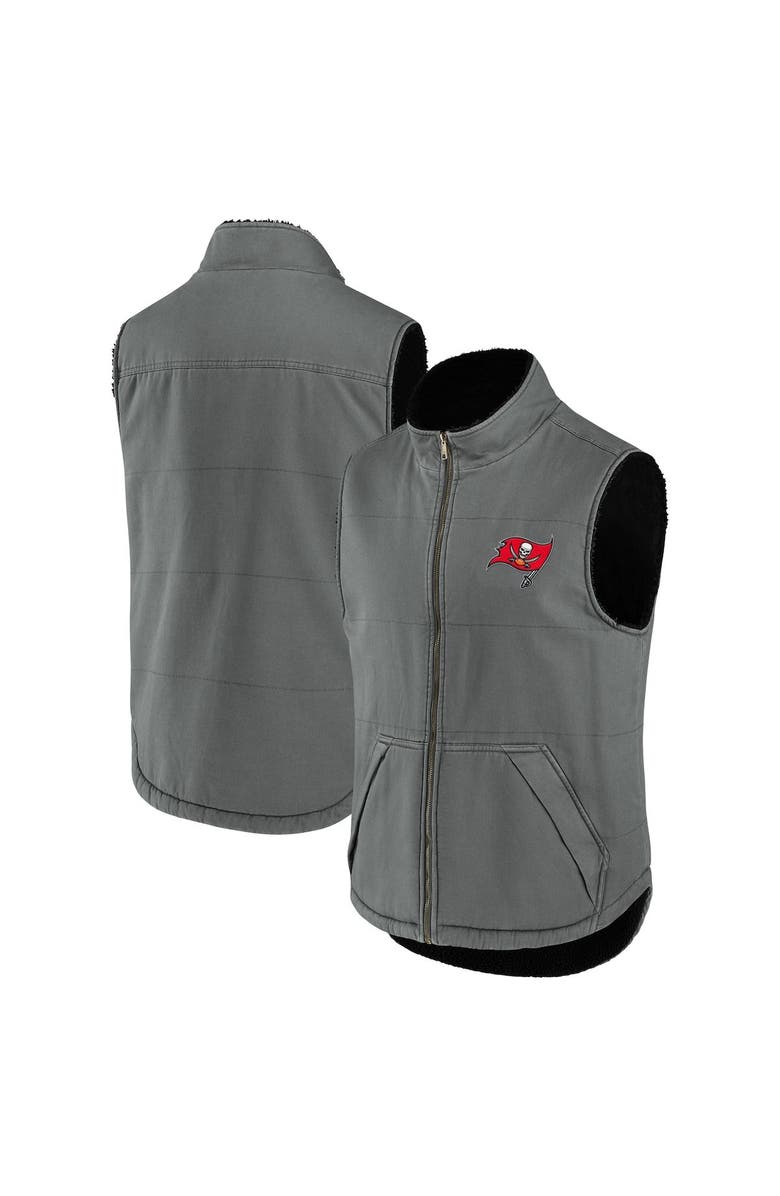 NFL X DARIUS RUCKER Men's NFL x Darius Rucker Collection by Fanatics Gray Tampa Bay Buccaneers Sherpa-Lined Full-Zip Vest, Main, color, Gray
