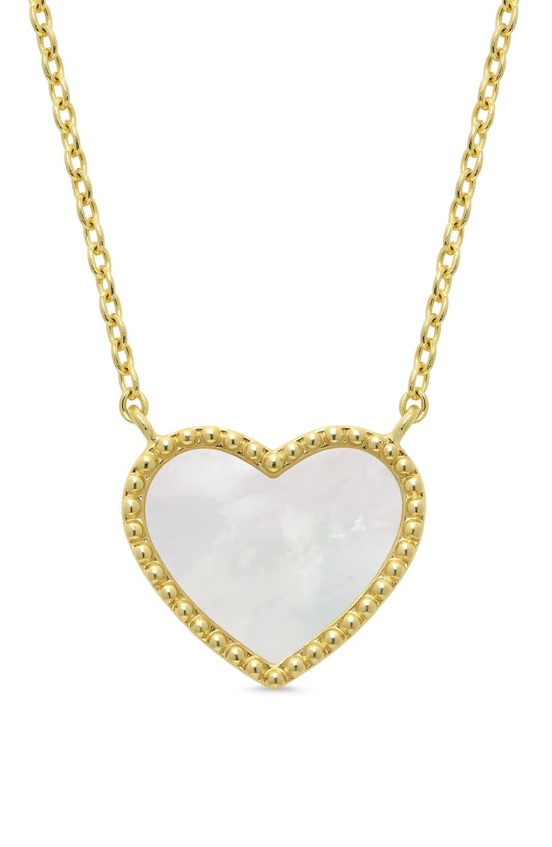Lily Nily Mother of Pearl Heart Pendant Necklace, Main, color, Gold
