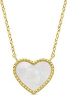 Lily Nily Mother of Pearl Heart Pendant Necklace