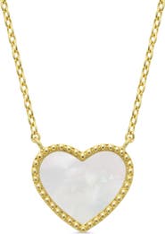 Lily Nily Mother of Pearl Heart Pendant Necklace