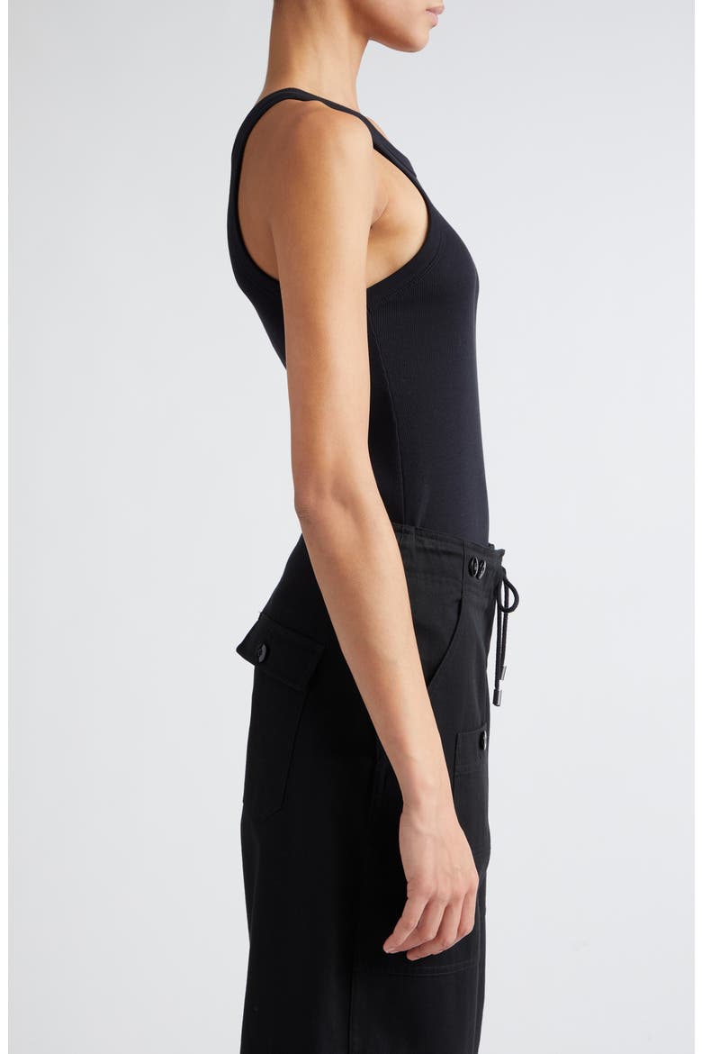 Totême Espera Rib Stretch Organic Cotton Tank, Alternate, color, BLACK