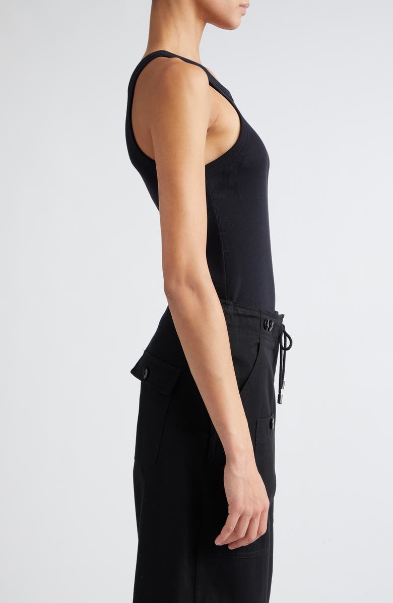 TOTEME Espera Rib Stretch Organic Cotton Tank, Alternate, color, Black