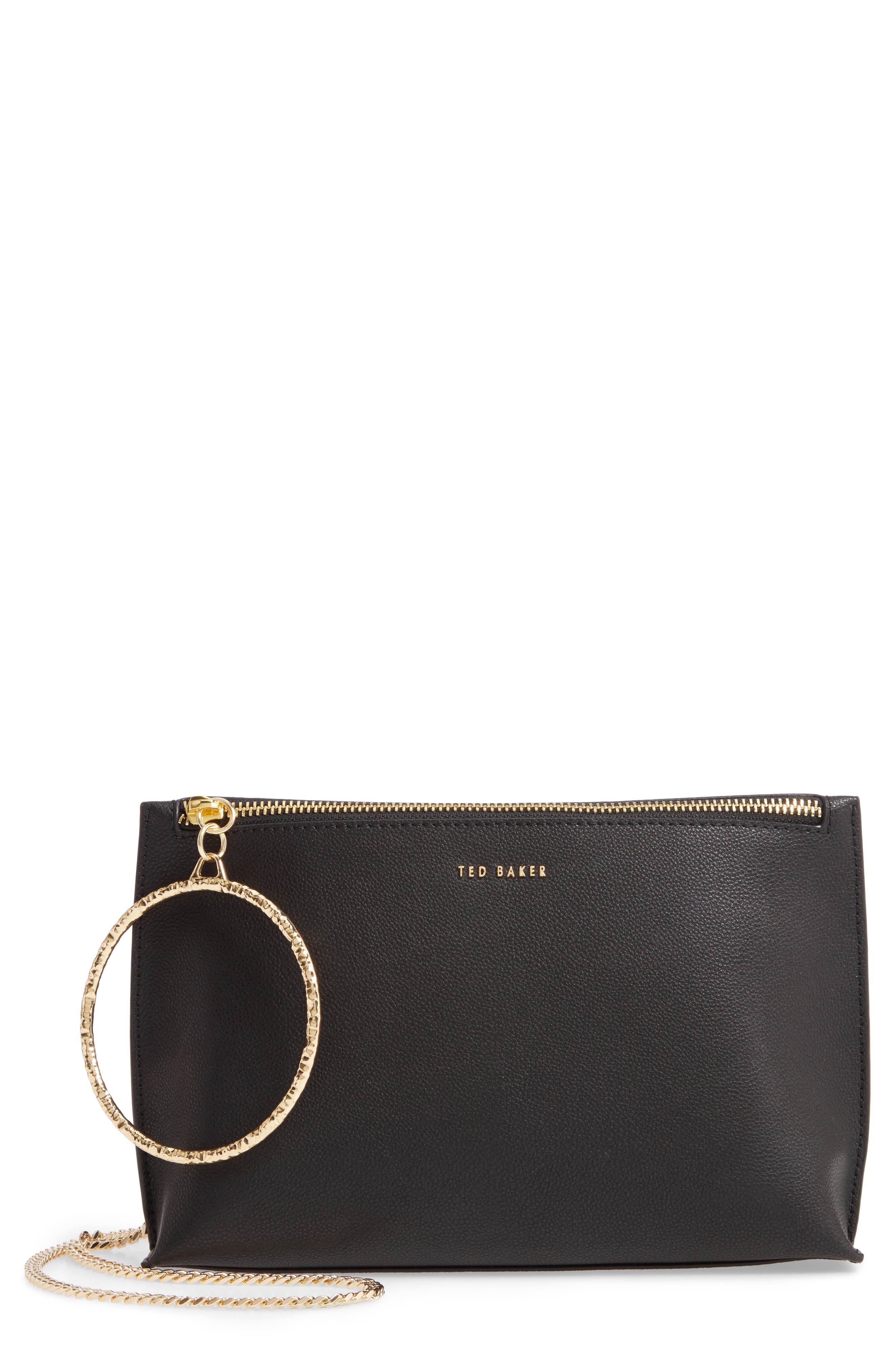 Ted Baker London Ingaah Ring Handle Leather Crossbody Bag, Main, color, 