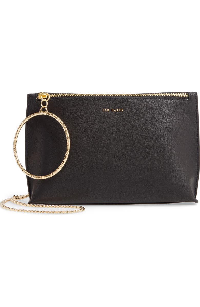 Ted Baker London Ingaah Ring Handle Leather Crossbody Bag, Main, color,