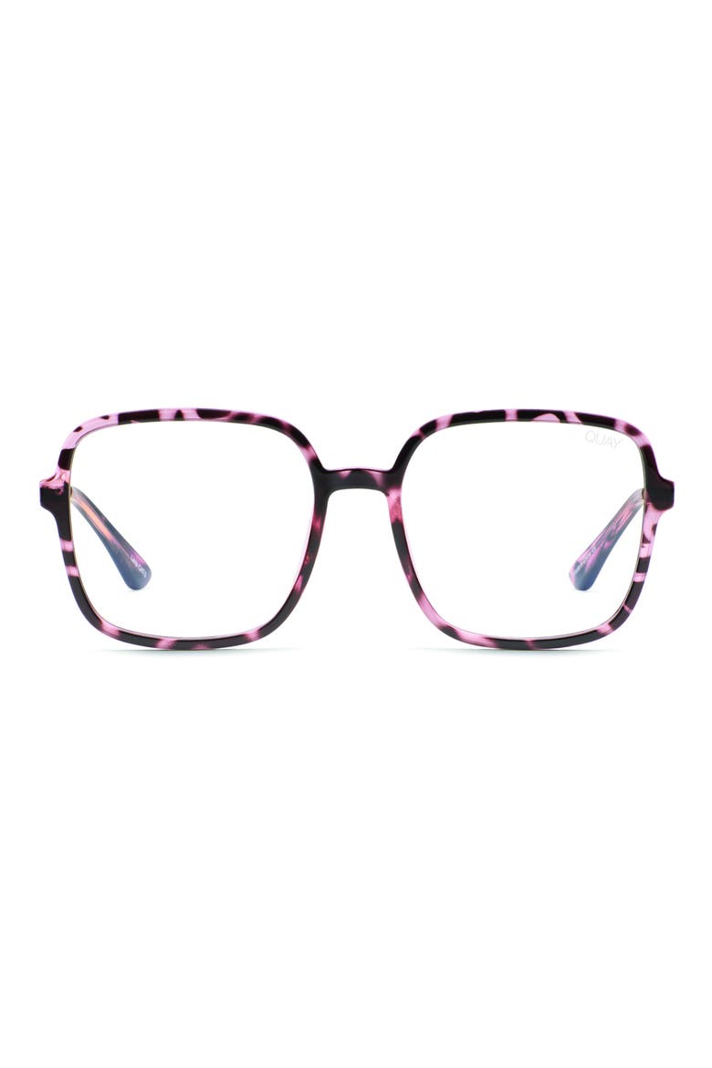 Australia 9 to 5 56mm Blue Light Blocking Glasses, Main, color, PINK TORT/ CLEAR BLUE LIGHT