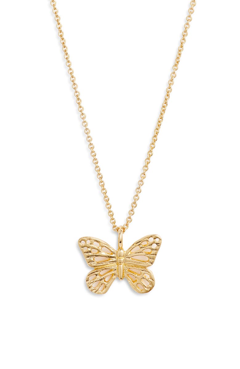Kiara by Ki-Ele Taylor Butterfly Pendant Necklace, Main, color, Gold