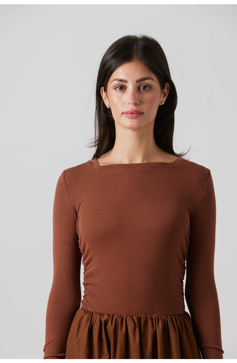 By Tess Collection Shay Dress, Alternate, color, Brown