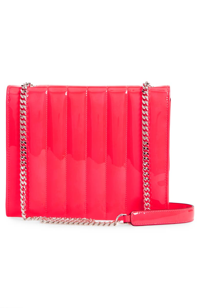 Saint Laurent Vicky Patent Leather Wallet on a Chain, Alternate, color, 