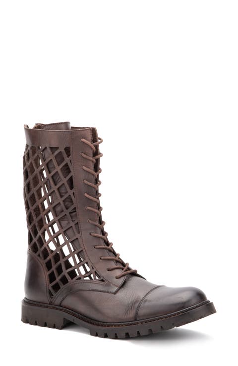 Windsor Leather Fishnet Cutout Boot (Women)