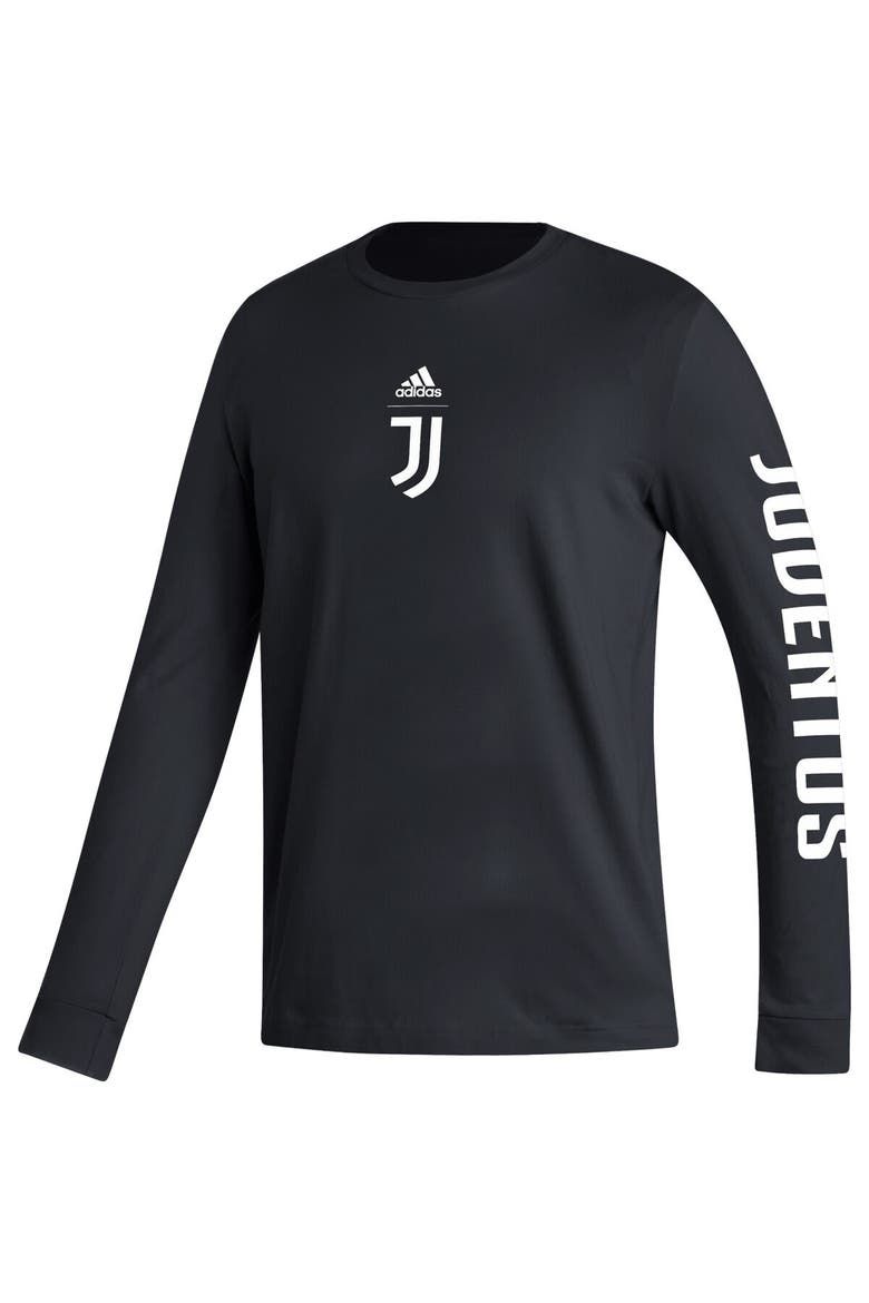 Men's adidas Black Juventus Team Crest Long Sleeve T-Shirt, Alternate, color, Black