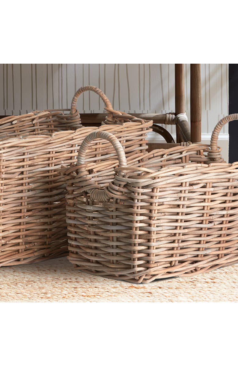 Napa Home & Garden Normandy Halo Rectangular Baskets Set of 2, Alternate, color, Brown