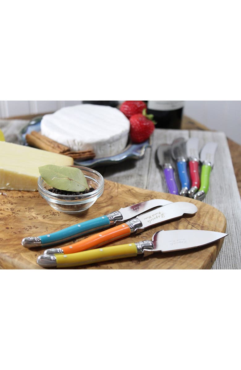 FRENCH HOME 7-Piece Laguiole Jewel Colors Cheese Knife & Spreader Set, Alternate, color, 