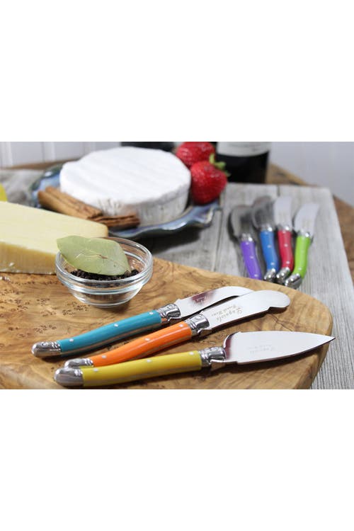 French Home 7-piece Laguiole Jewel Colors Cheese Knife & Spreader Set In Multi Color