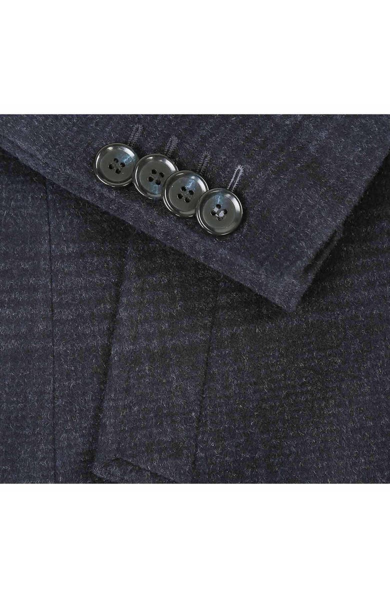 English Laundry Wool Blend Plaid Coat with Bib, Alternate, color, Blue