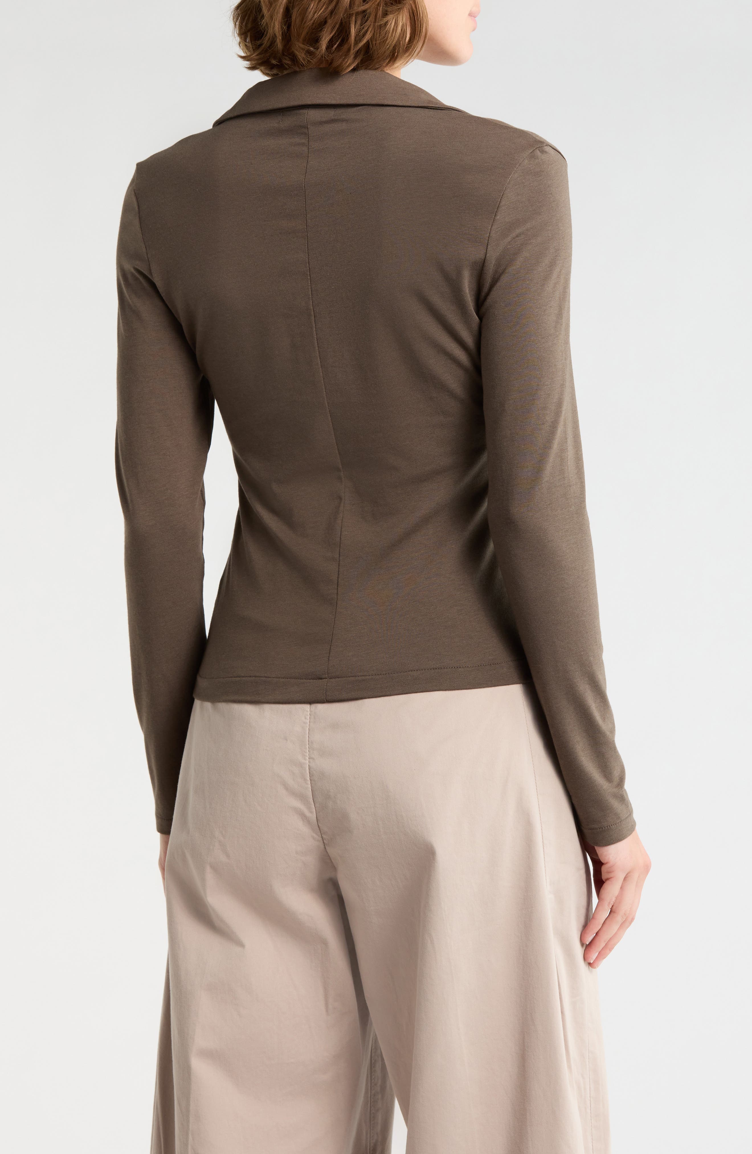 Lucy Ruched Polo Button-Up Shirt - image 4