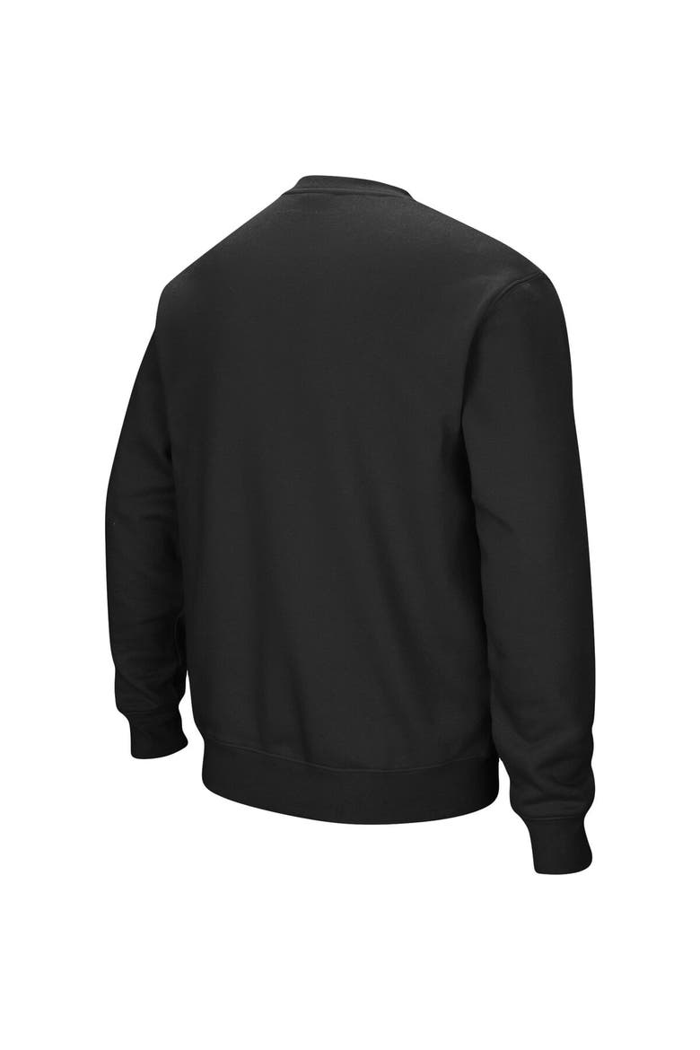 Men's Colosseum Black Mississippi State Bulldogs Arch & Logo Tackle Twill Pullover Sweatshirt, Alternate, color, Black