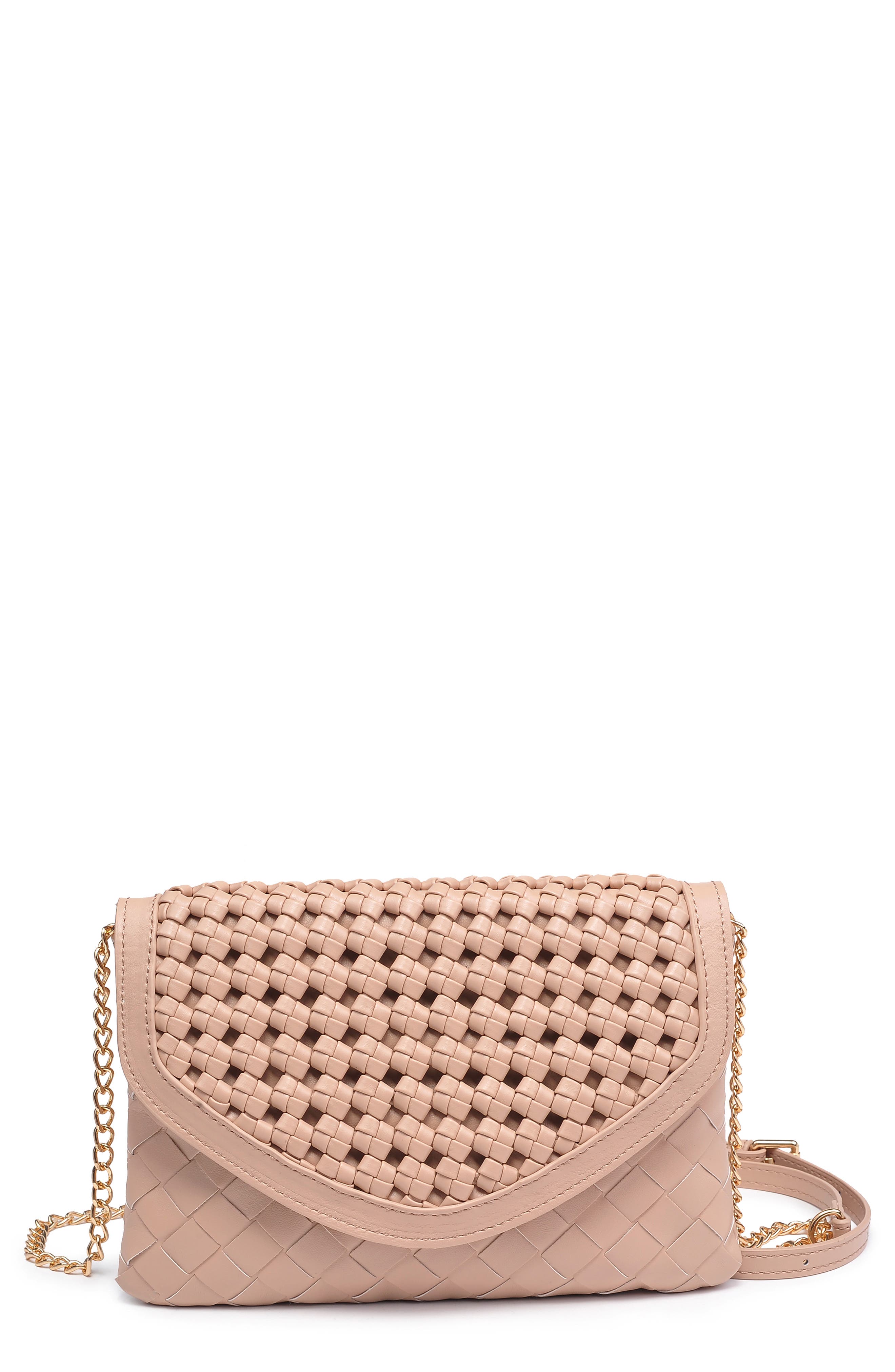 URBAN EXPRESSIONS HANDBAGS Woven Flap Crossbody Bag, Main, color, 