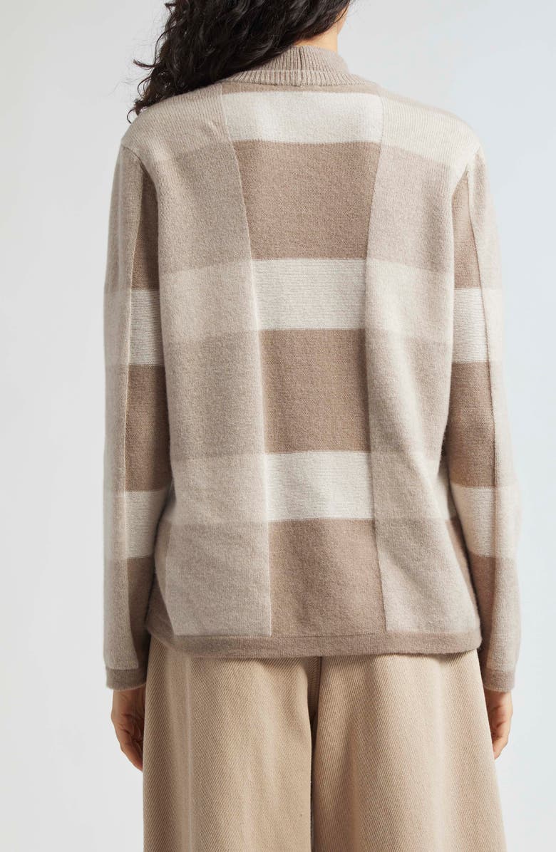 Emporio Armani Check Wool & Cashmere Cardigan, Alternate, color, Solid Medium Beige