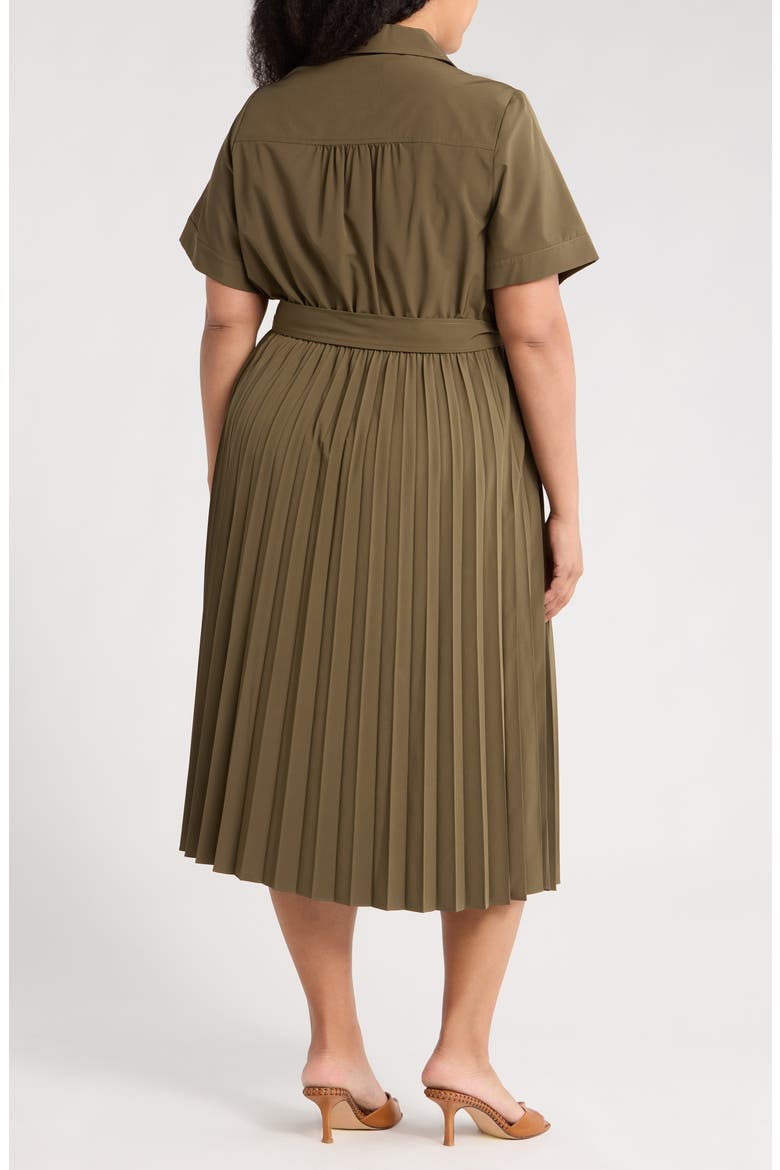 Pleated Shirdress, Alternate, color, CAPER