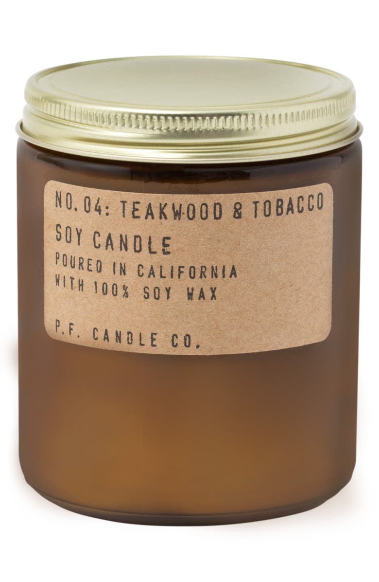 P.F. Candle Co. Teakwood & Tobacco Candle, Main, color, Teakwood And Tobacco