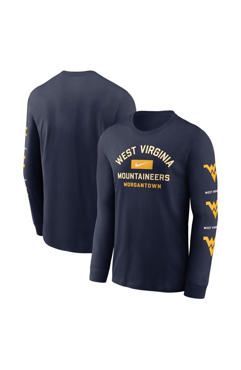 Nike Men's Nike Navy West Virginia Mountaineers Classic Location Long Sleeve T-Shirt, Alternate, color, Navy