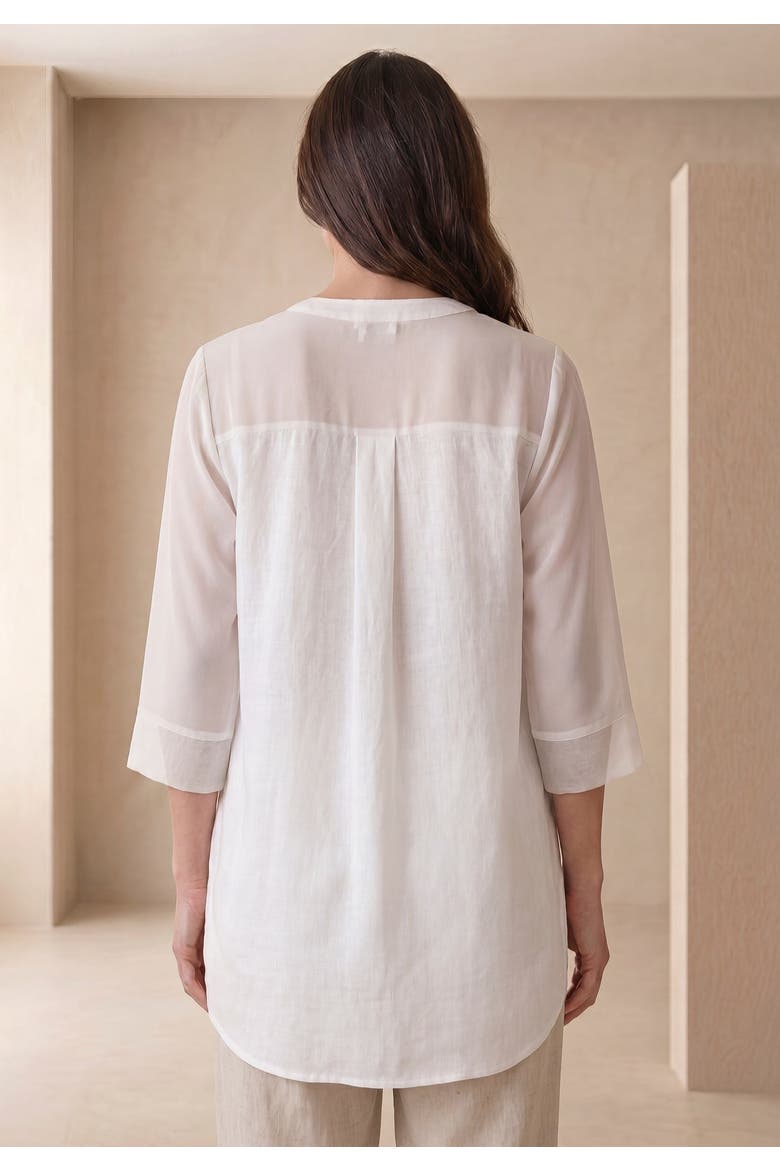 Hi Low Linen Tunic, Alternate, color, WHITE
